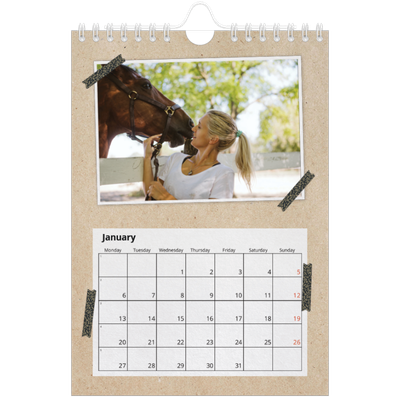 A5 Photo Calendar — Craft tape [January]