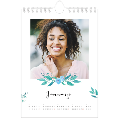 A5 Photo Calendar — Flower illustrations [January]