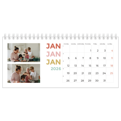 Desk calendars — Colourful type [January]