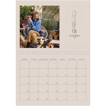 A4 Double Photo Calendar — Simple botanical