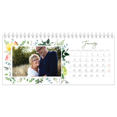 Desk calendars — Traditional flowers [January]