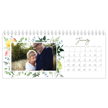 Desk Photo Calendar — Traditional flowers