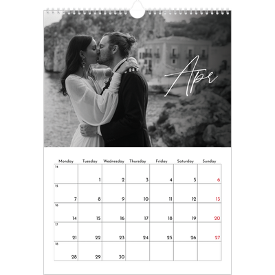 A3 photo calendars — Elegant script [April]