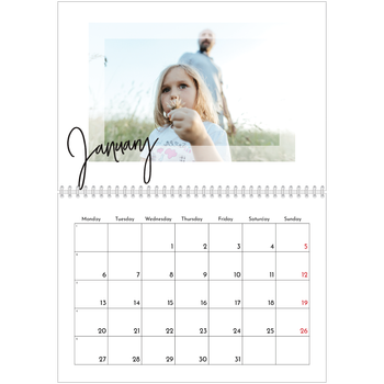 A4 Double Photo Calendar — Clear frame