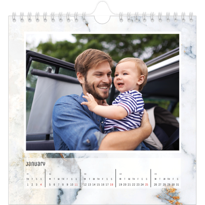 Square calendars  — Marble backgrounds [January]