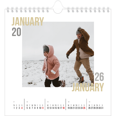 Square calendars  — Couple type [January]