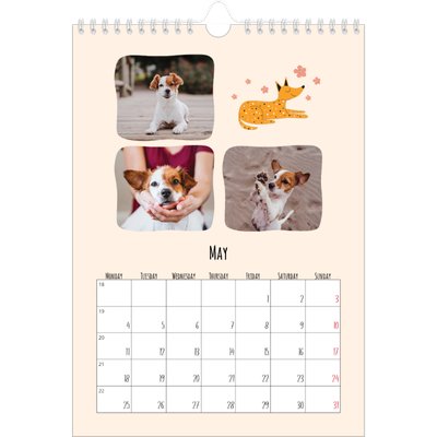 A4 Photo Calendar — Dog paws and doodles [cover]