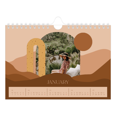 A5 Landscape Photo Calendar — Neutral mountains [January]