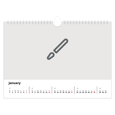 A4 Landscape Photo Calendar — Design your own calendar [January]