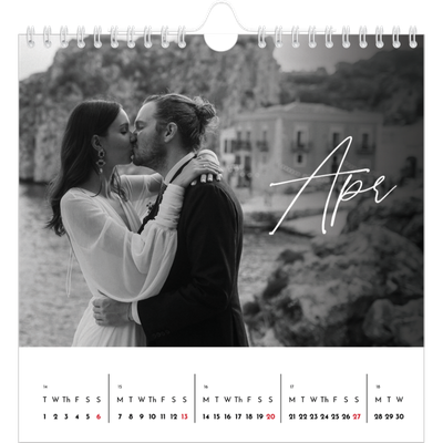 Square calendars  — Elegant script [April]