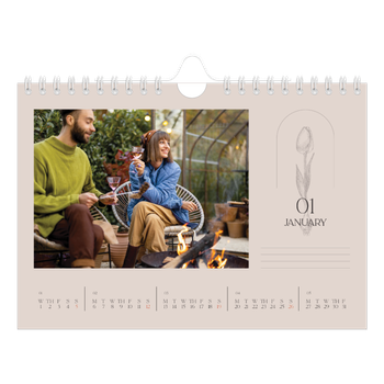 A5 Landscape Photo Calendar — Simple botanical