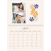 A4 Double Photo Calendar — Minimalist coral [March]