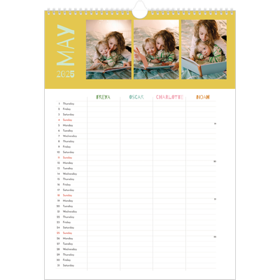 A3 Family Planner — Fun colourful you Planner - Family of 4 [cover]