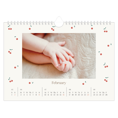 A4 Landscape Photo Calendar — Cherry bliss [February]