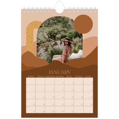 A5 Photo Calendar — Neutral mountains [January]