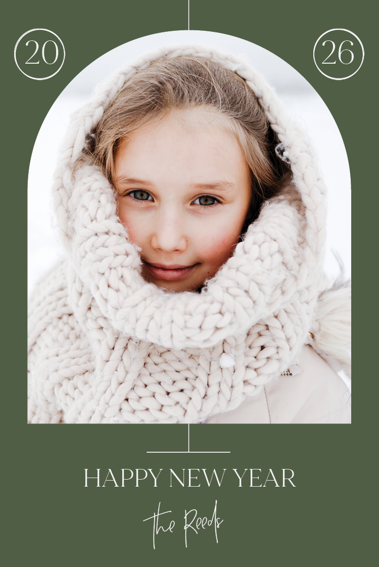 Cards — Green arch photo frame