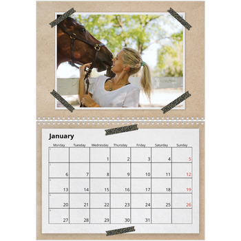 A4 Double Photo Calendar — Craft tape