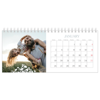Desk Photo Calendar — Flower motif