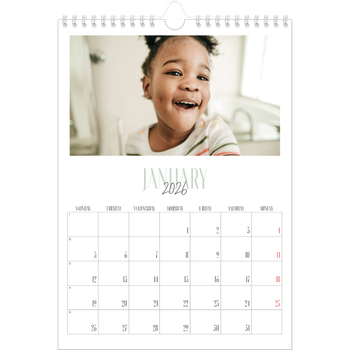 A4 Photo Calendar — Mixed typography