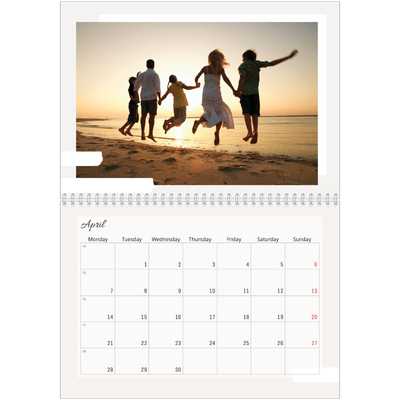 A4 Double Photo Calendar — Muted tones [April]
