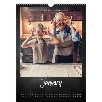 A3 photo calendars — Chalkboard style [January]