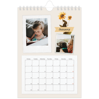 A5 Photo Calendar — Vintage scrapbooking [January]