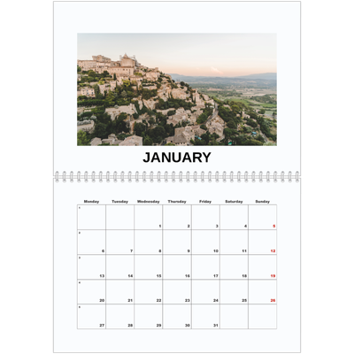 A4 Double Photo Calendar — Simple photo [January]