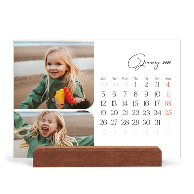 Easel Desk Calendar Landscape  — Snapshots and script [January]