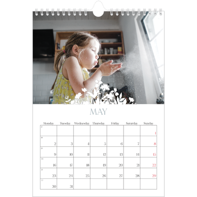 A4 Photo Calendar — Flower motif [May]