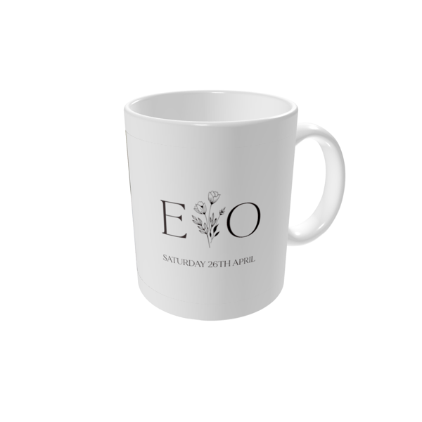 Personalised mugs — Initials in bloom