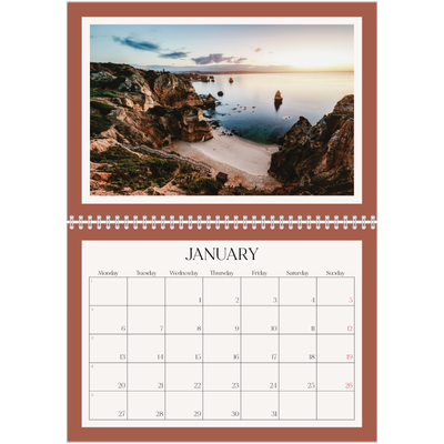 A4 Double Photo Calendar — Classic colours [January]