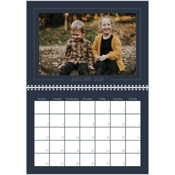A4 Double Photo Calendar — Prussian blue