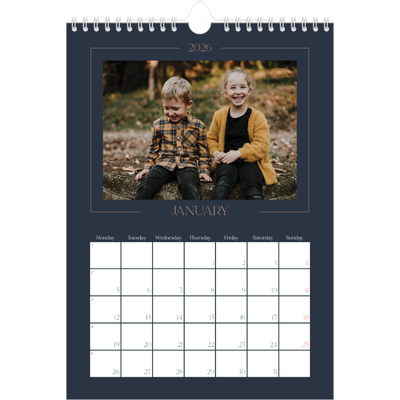 A4 Photo Calendar — Prussian blue [January]