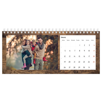 Desk Photo Calendar — Wood