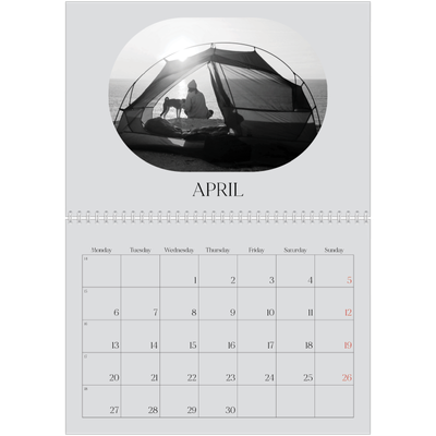 A4 Double Photo Calendar — Open road [April]