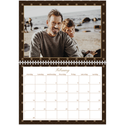 A4 Double Photo Calendar — Vintage monochrome [February]