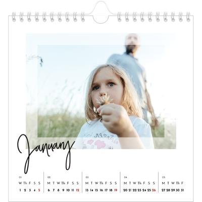 Square calendars  — Clear frame [January]