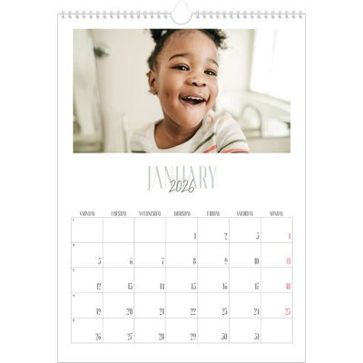 A3 photo calendars — Mixed typography [January]