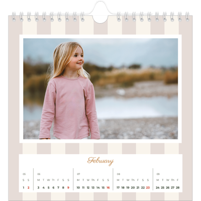 Square calendars  — Script and stripes [February]