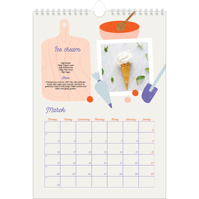 A4 Photo Calendar — Year in recipes [March]