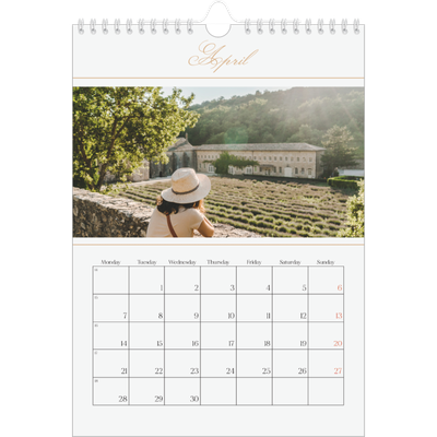 A4 Photo Calendar — Gold script banner [April]
