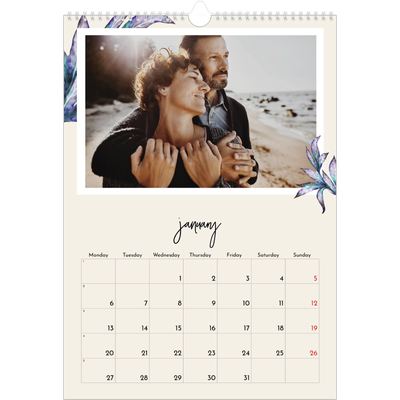 A3 photo calendars — Painted flowers [January]