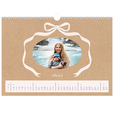 A3 Photo Calendar — Kraft and bow [March]