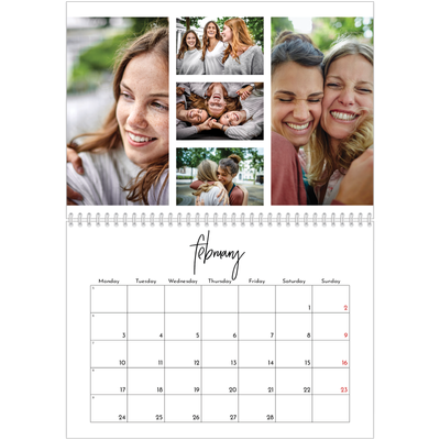 A4 Double Photo Calendar — Photo arrangements [February]