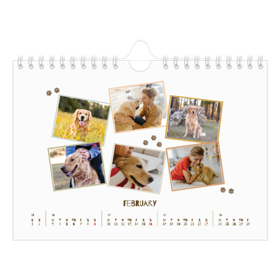 A5 Landscape Photo Calendar — Playful puppy [February]