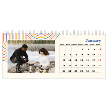 Desk Photo Calendar — Retro stripes