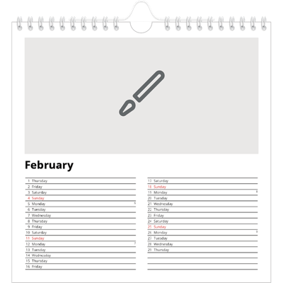Square calendars  — Design your own calendar [February]