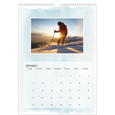 A3 photo calendars — Watercolour backgrounds [January]