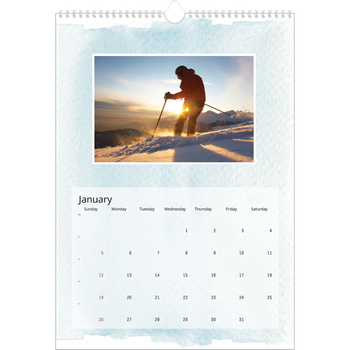 A3 Photo Calendar — Watercolour backgrounds