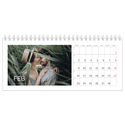 Desk calendars — Date box overlay [February]